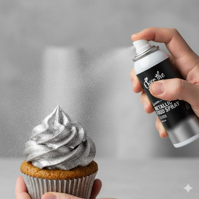 Over The Top Metallic Food Spray Cans Silver 48g