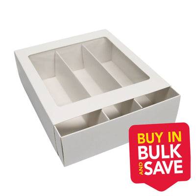 BULK 100pk 18 Hold White Macaron Box (18x16.5x5.5cm)