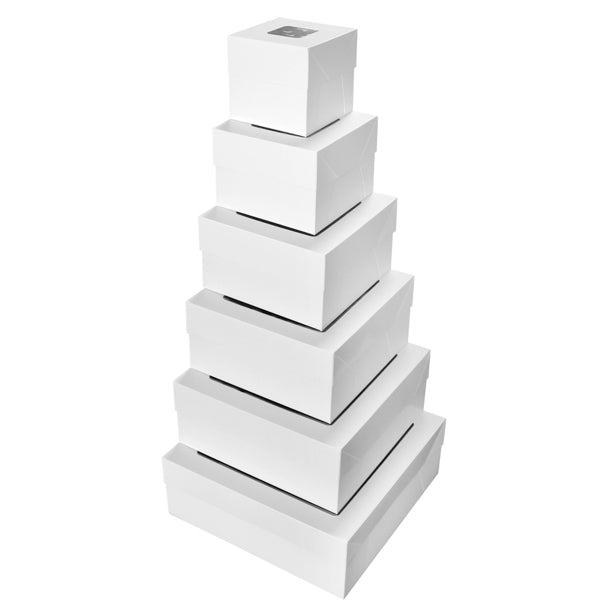 BULK 50pk White 12in Cake Box With Window (12x12x6in)