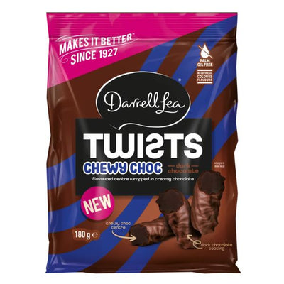 Darrell Lea Twists Chewy Dark Choc 180g