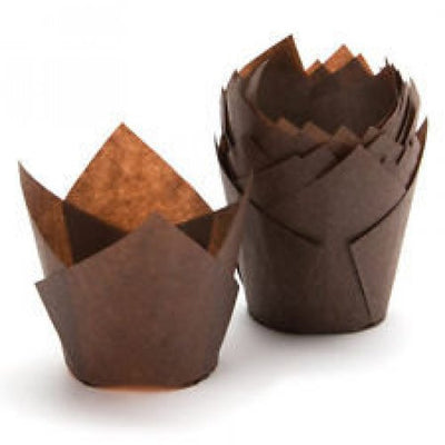 250pk Brown Tulip Muffin Wrap 175x60mm
