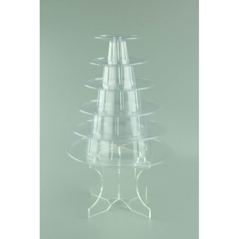 6 Tier PVC Macaron Stand With Acrylic Base (Holds 95 Macarons)