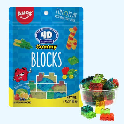 Amos 4D Gummy Blocks Peg Bag 198g