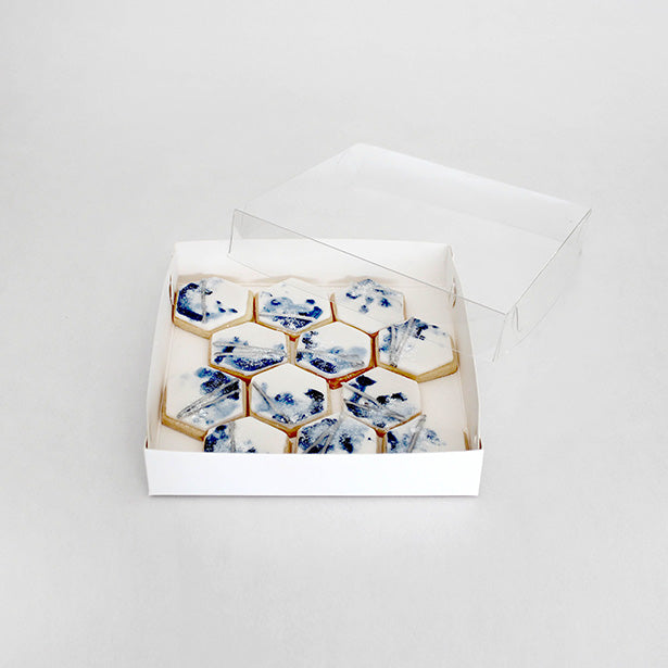Biscuit Box with Clear Lid 6x6x1in