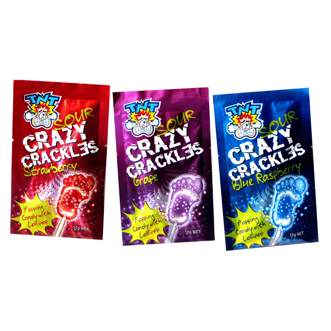 1pk Assorted TNT Sour Crazy Crackles 10g (flavour selected at random)