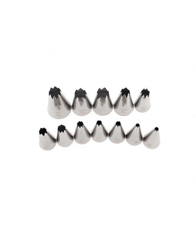 12pc Assorted Loyal Star Pastry Stainless Steel Tube Set (A8,B6,B8,C6,C8,D6,D8,E6,E8,F6,F7,F8)