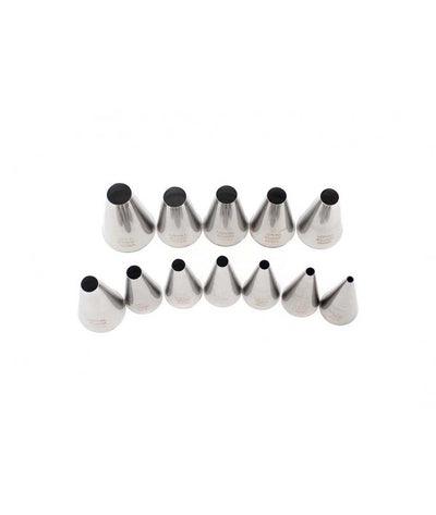 12pc Assorted Loyal Plain Pastry Stainless Steel Tube Set (4,5,6,7,8,9,10,11,12,13,14,15)