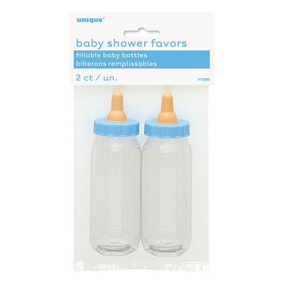 Blue Fillable Baby Bottles 13cm 2pk