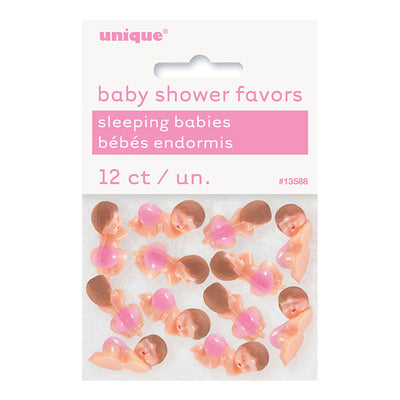 Pink Babies With Diaper Plastic Figurines 12pk