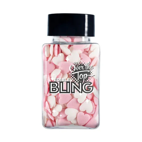 Over The Top Edible Bling Mixed White & Pink Love Hearts 55g