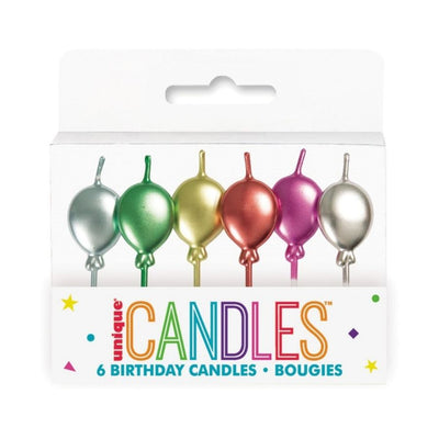 6pk Metallic Balloons Candles