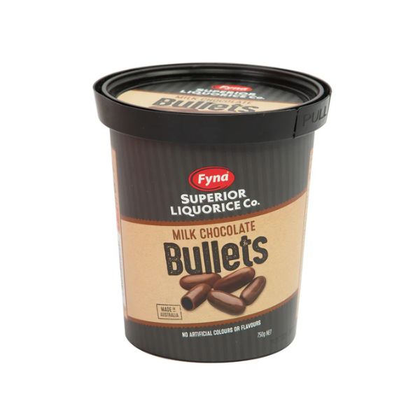 Fyna Superior Liquorice Co. Milk Chocolate Bullets Tub 750g