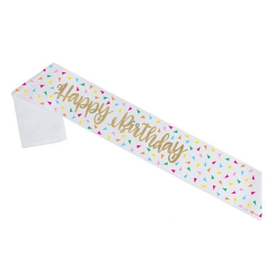 Gold Foil Happy Birthday Sash