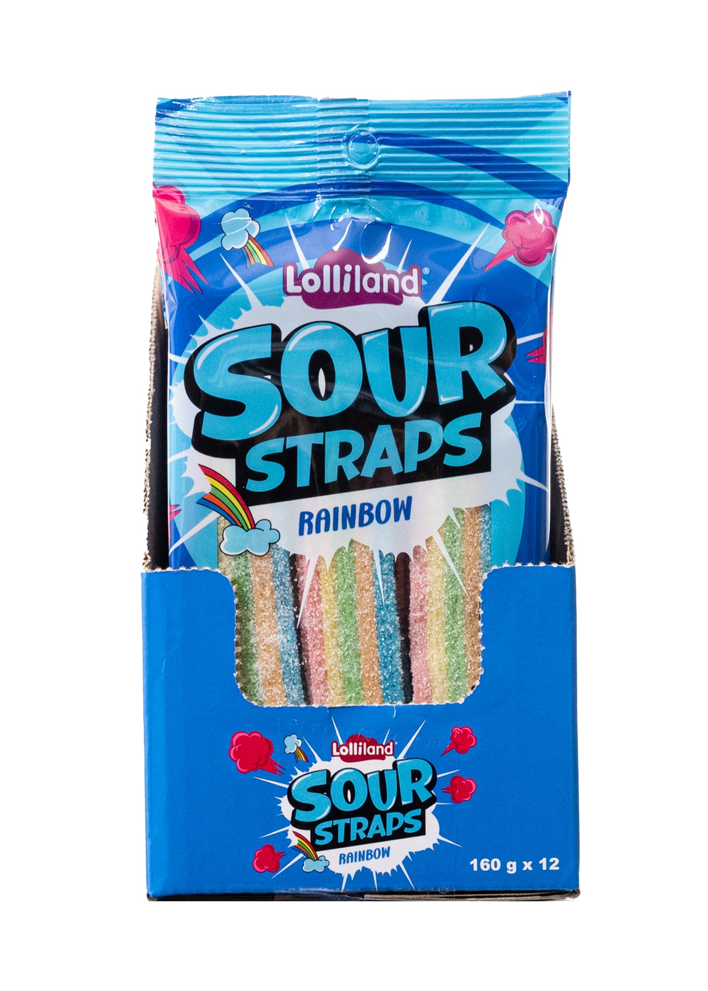 Lollinauts Sour Straps - Rainbow 160g