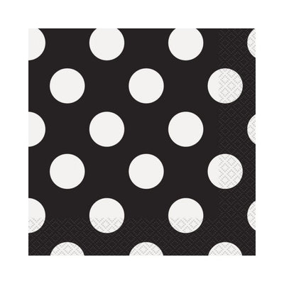 Dots Midnight Black Lunch Napkins 33x33cm 16pk