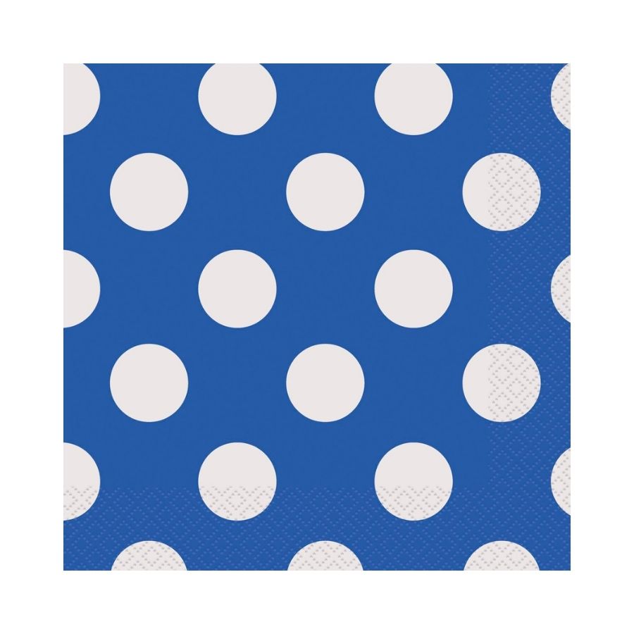 Dots Royal Blue Lunch Napkins 33x33cm 16pk