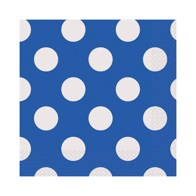Dots Royal Blue Lunch Napkins 33x33cm 16pk
