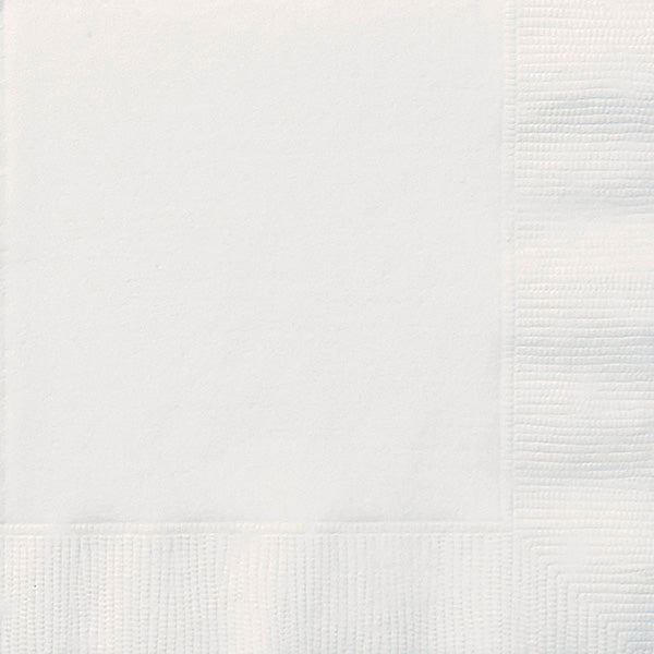 White Beverage Napkins 25.4x25.4cm 20pk