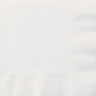White Beverage Napkins 25.4x25.4cm 20pk
