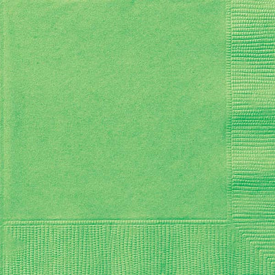 Lime Green Beverage Napkins 25.4x25.4cm 20pk