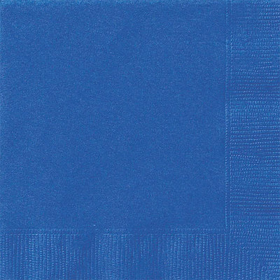 Royal Blue Beverage Napkins 25.4x25.4cm 20pk