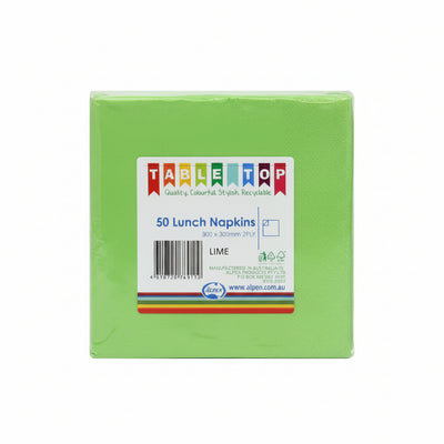 Lime Lunch Napkins 2ply 30x30cm 50pk