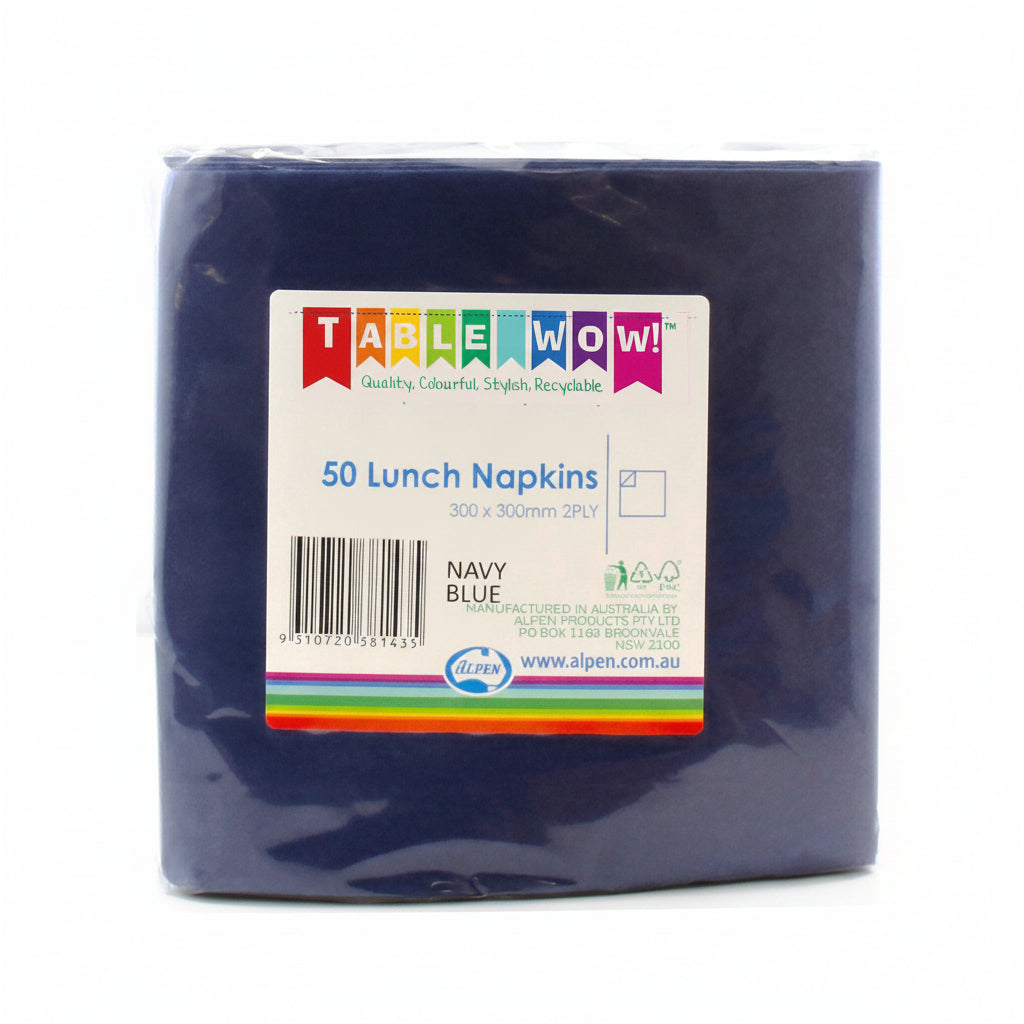 Dark Blue Lunch Napkins 2ply 30x30cm 50pk