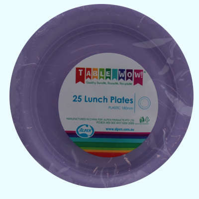 Lavender Plastic Lunch Plates 180mm 20pk