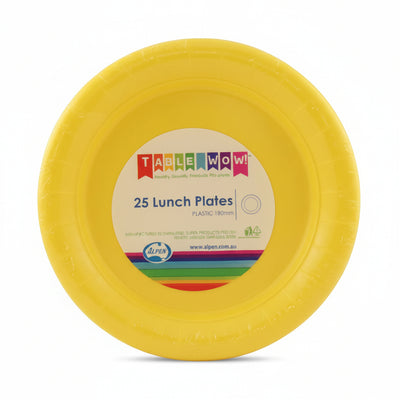 Yellow Plastic Lunch Plates 180mm 20pk