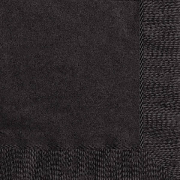 Midnight Black Beverage Napkins 25.4x25.4cm 20pk