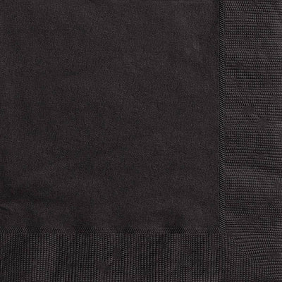 Midnight Black Beverage Napkins 25.4x25.4cm 20pk