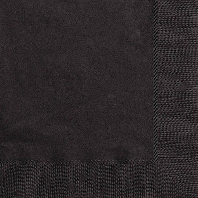 Midnight Black Lunch Napkins 33x33cm 20pk