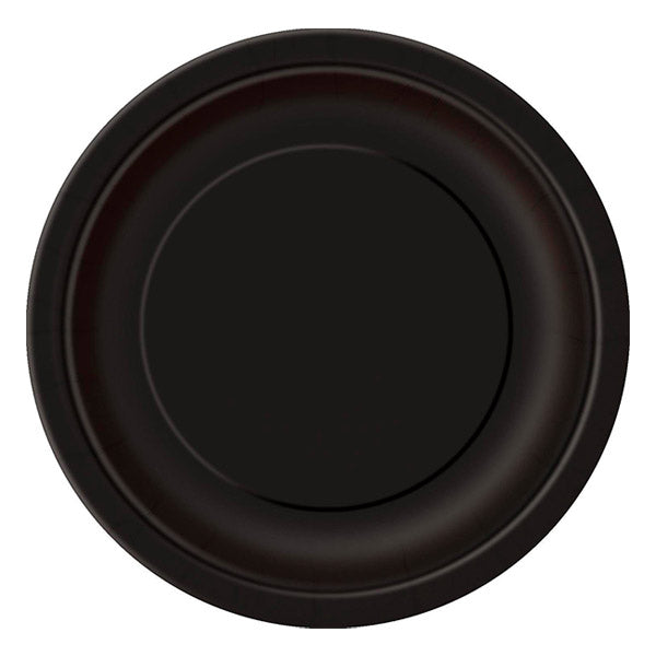Midnight Black Paper Plates 7in 8pk