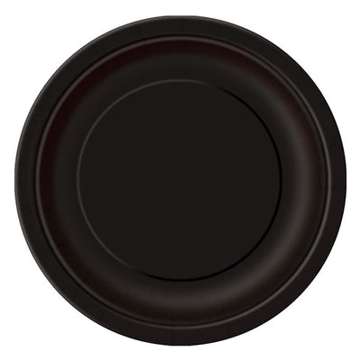 Midnight Black Paper Plates 7in 8pk