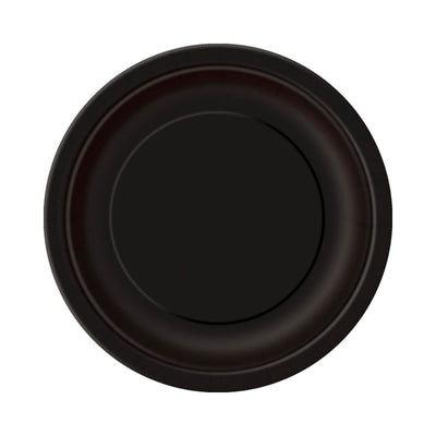 Midnight Black Round Paper Plates 23cm 8pk