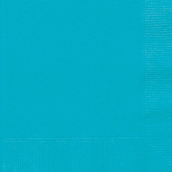 Caribbean Teal Beverage Napkins 25.4x25.4cm 20pk