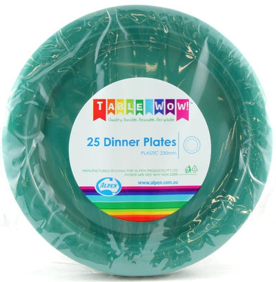 Green Plastic Dinner Plates 230mm 20pk