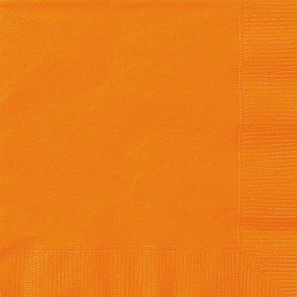 Pumpkin Orange Beverage Napkins 25.4x25.4cm 20pk