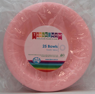 Light Pink Plastic Bowls 20pk