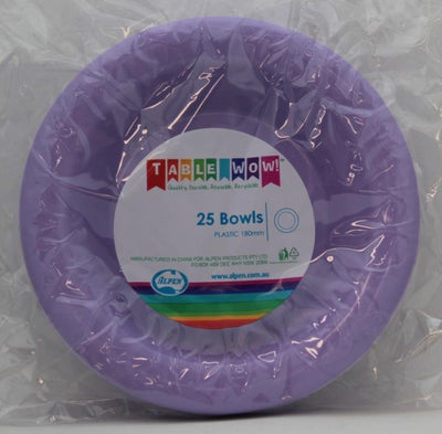 Lavender Plastic Bowls 20pk
