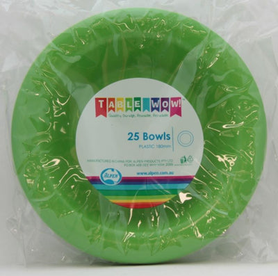 Lime Plastic Bowls 20pk
