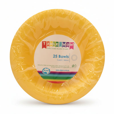 Yellow Plastic Bowls 20pk