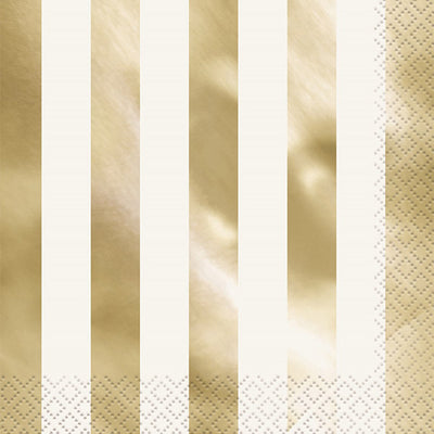 Goil Foil Stripes Lunch Napkins 33x33cm 16pk