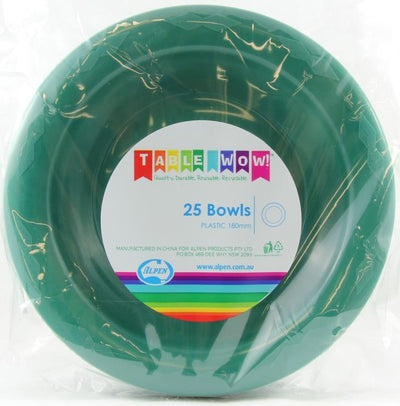 Green Plastic Bowls 20pk