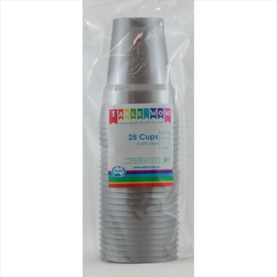 Silver Plastic Cups 285ml 20pk
