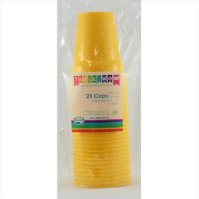 Yellow Plastic Cups 285ml 20pk