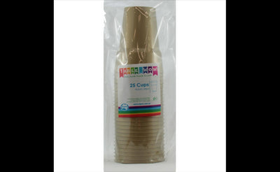 Gold Plastic Cups 285ml 20pk