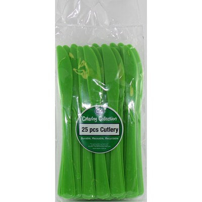 Lime Plastic Knives 25pk