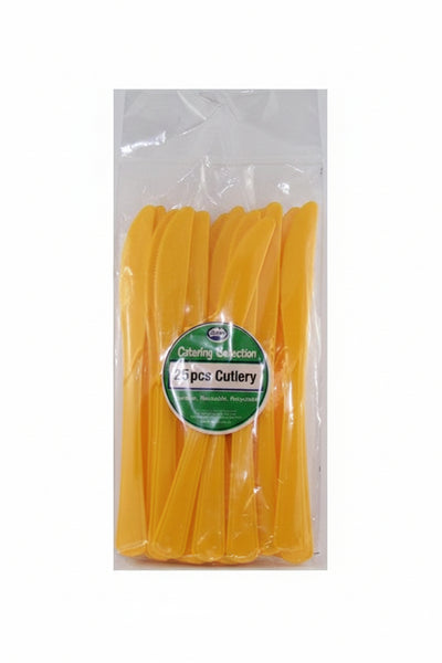 Yellow Plastic Knives 25pk