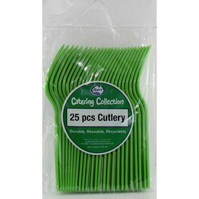 Lime Plastic Forks 20pk